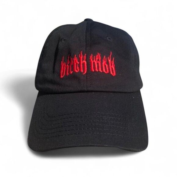 MTTM Flame Logo B!tch Mob Dad Hat — Married to the Mob Streetwear - Picture 1 of 8
